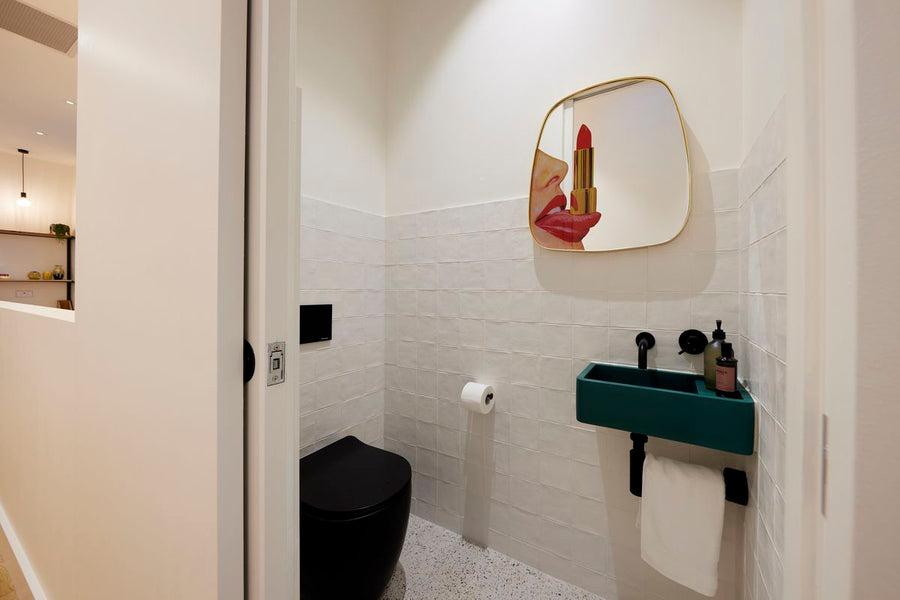 Quirky and fun powder room by Tanya and Vito