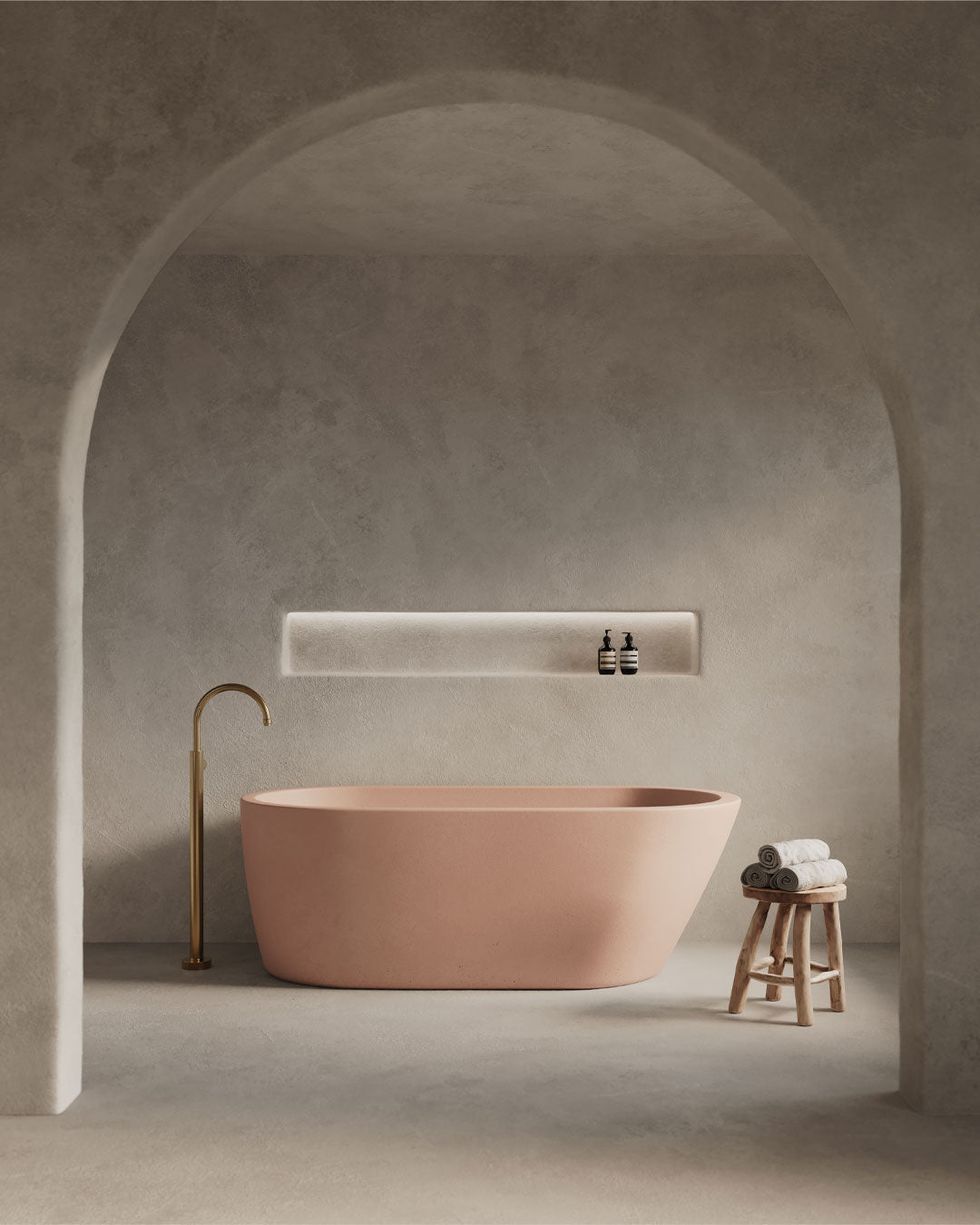 Juno Freestanding Bathtub Blush Pink Colour - Nood co
