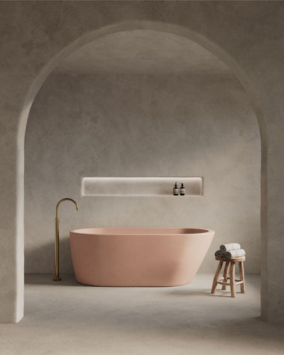 Juno Freestanding Bathtub Blush Pink Colour - Nood co
