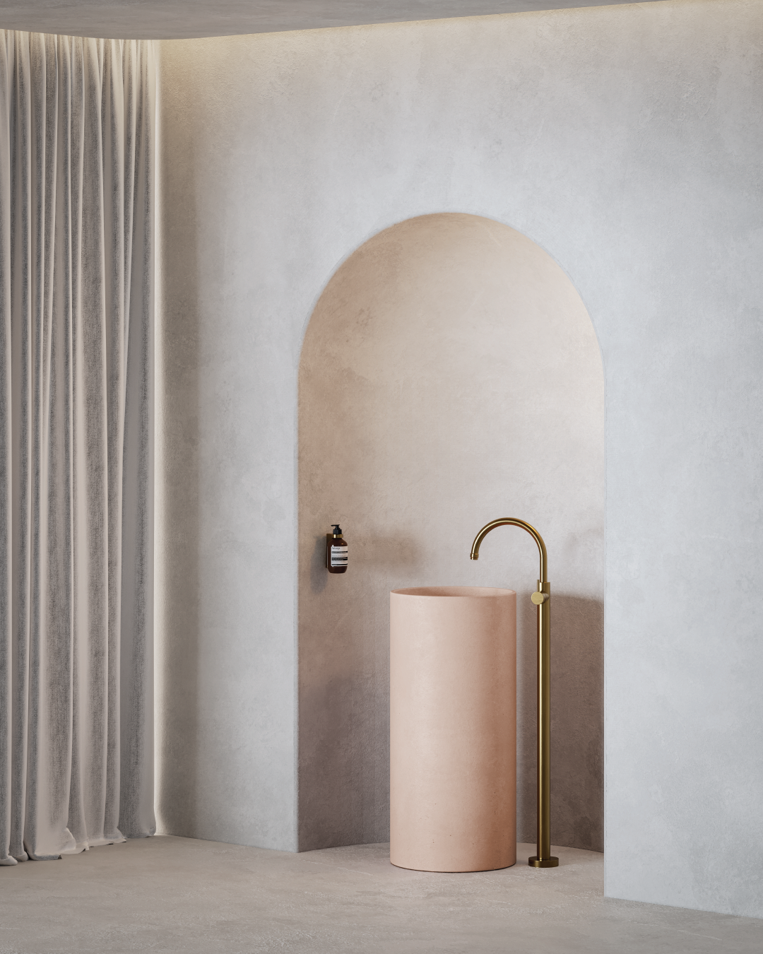 Luna Freestanding Basin (Blush Pink)