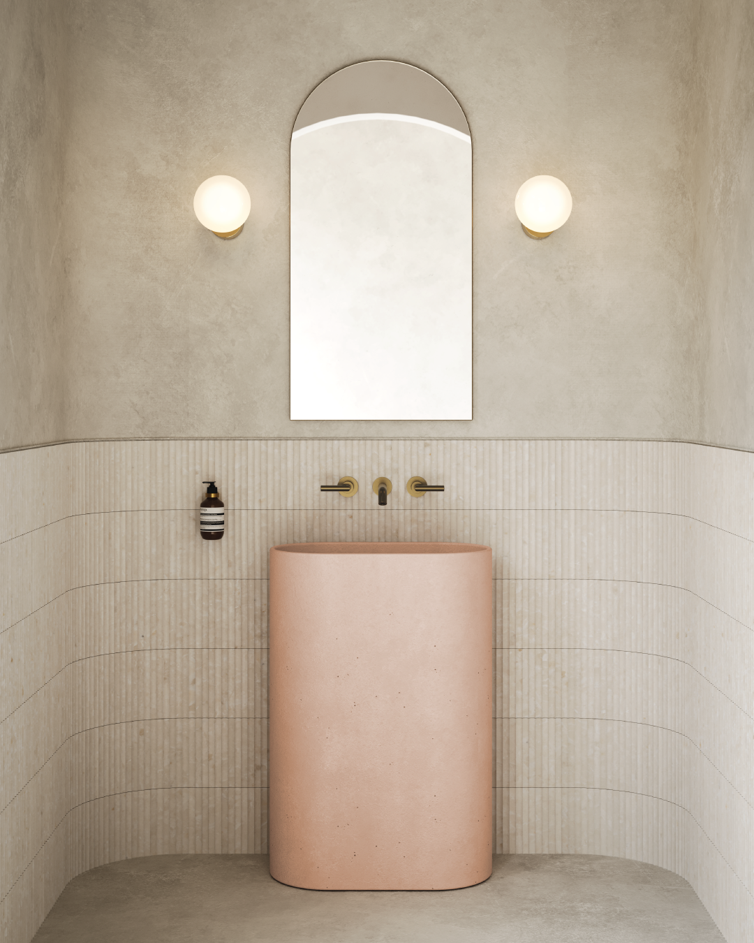 Molli Freestanding Basin (Blush Pink)