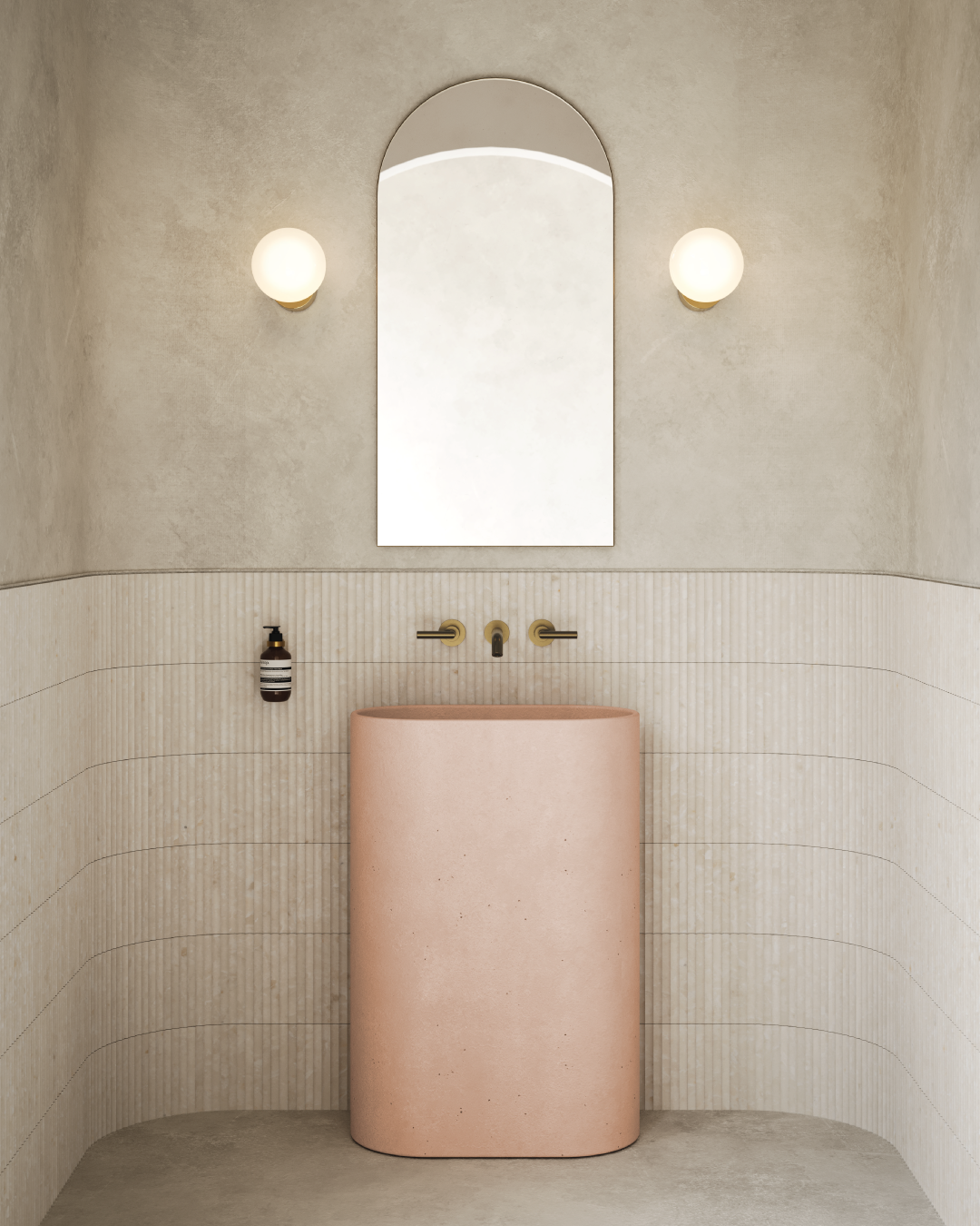 Molli Freestanding Blush Pink Colour - Nood co