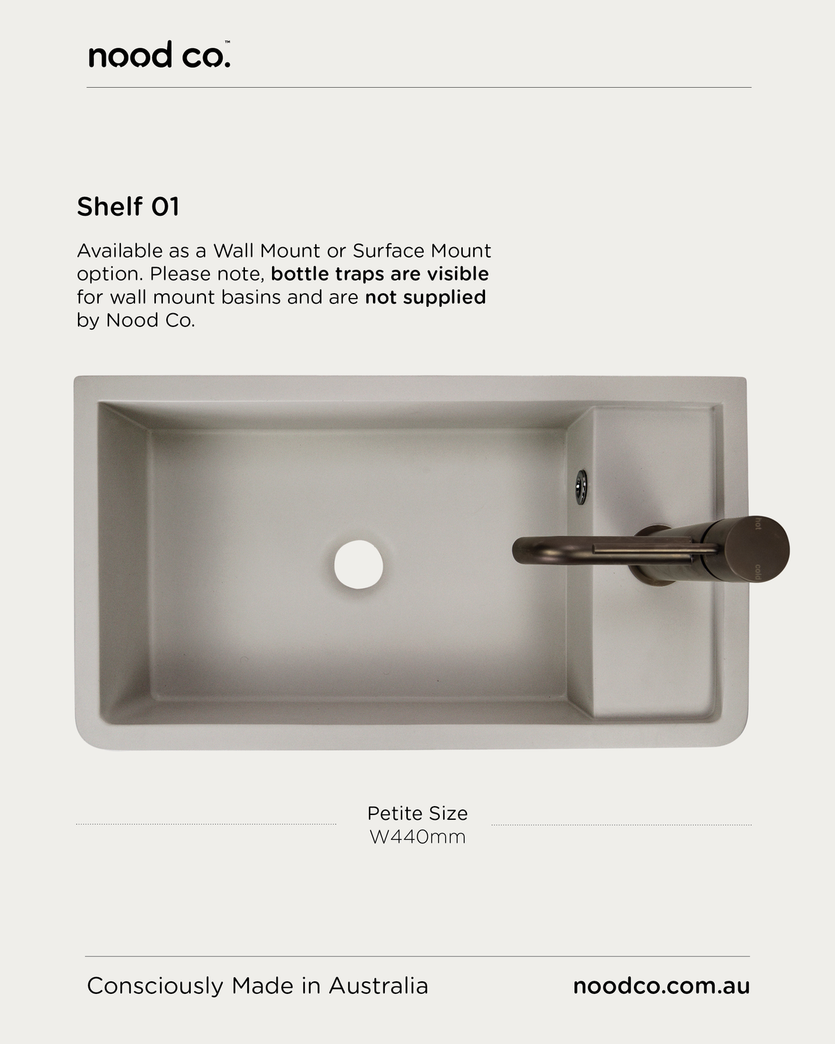 Shelf 01 Basin - Wall Hung (Custard)